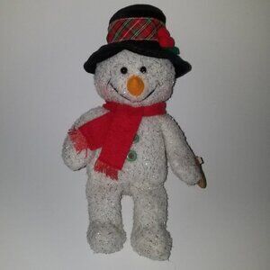 NEW Icicle Snowman Plush Papel Classics 12" White Silver Tinsel Christmas